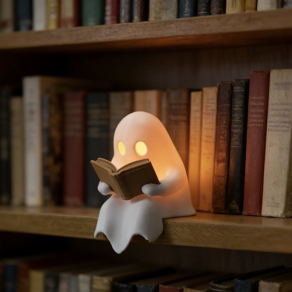 Desk Setup Lighting - Cute Reading Ghost Led Night Light