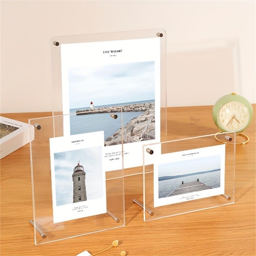 Desk Setup Photo - New Transparent Acrylic Photo Frame Tilted