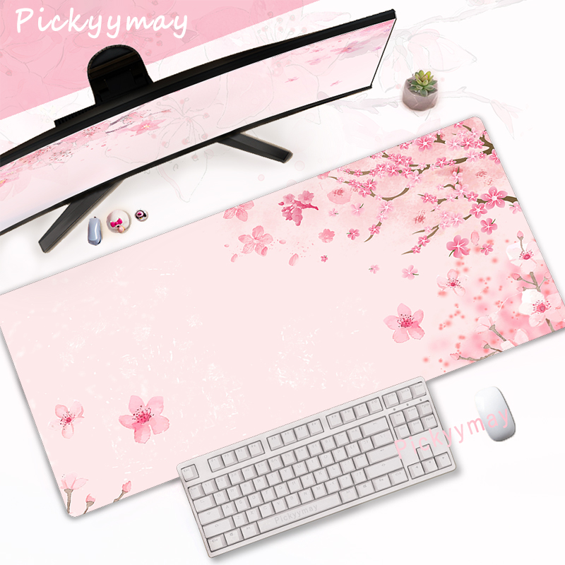 Desk Setup Pink - CIFBUY Pink Cherry Blossom Gaming Mouse