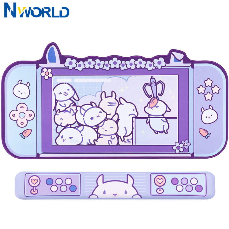 Desk Setup Pink - Large Kawaii Gaming Mouse Pad Cute