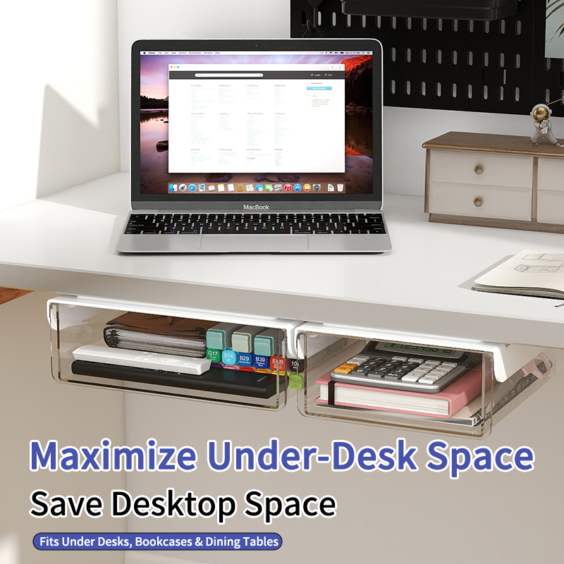 Under Desk Hidden Drawer Syste - Desk Setup Study ulasan dan harga