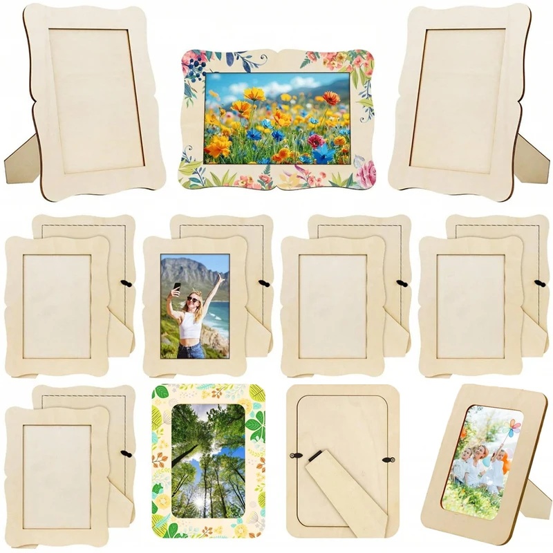 5Pcs Unfinished Wooden Frames  - Desk Setup Photo ulasan dan harga