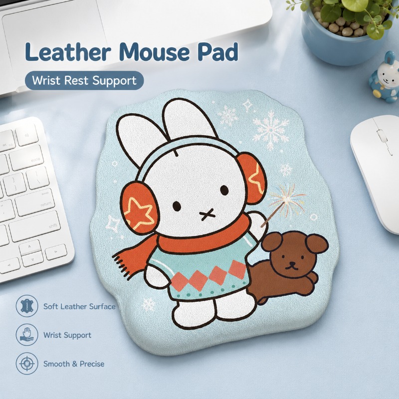Anime Miffy Leather Mouse Pad  - Desk Setup For Laptop ulasan dan harga