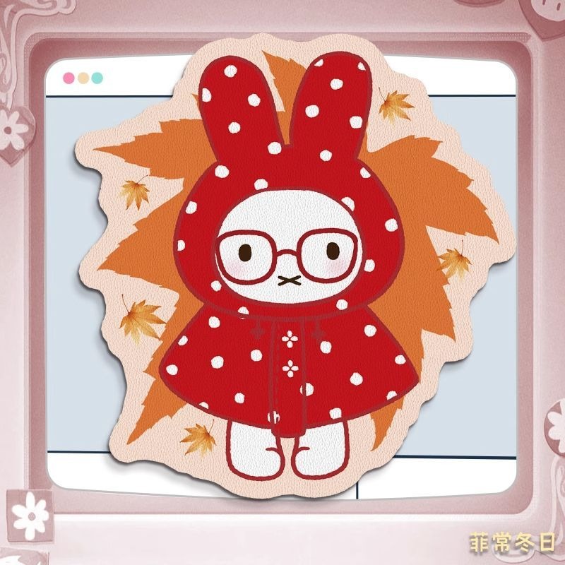 Anime Miffy Leather Mouse Pad  - Desk Setup For Laptop ulasan dan harga