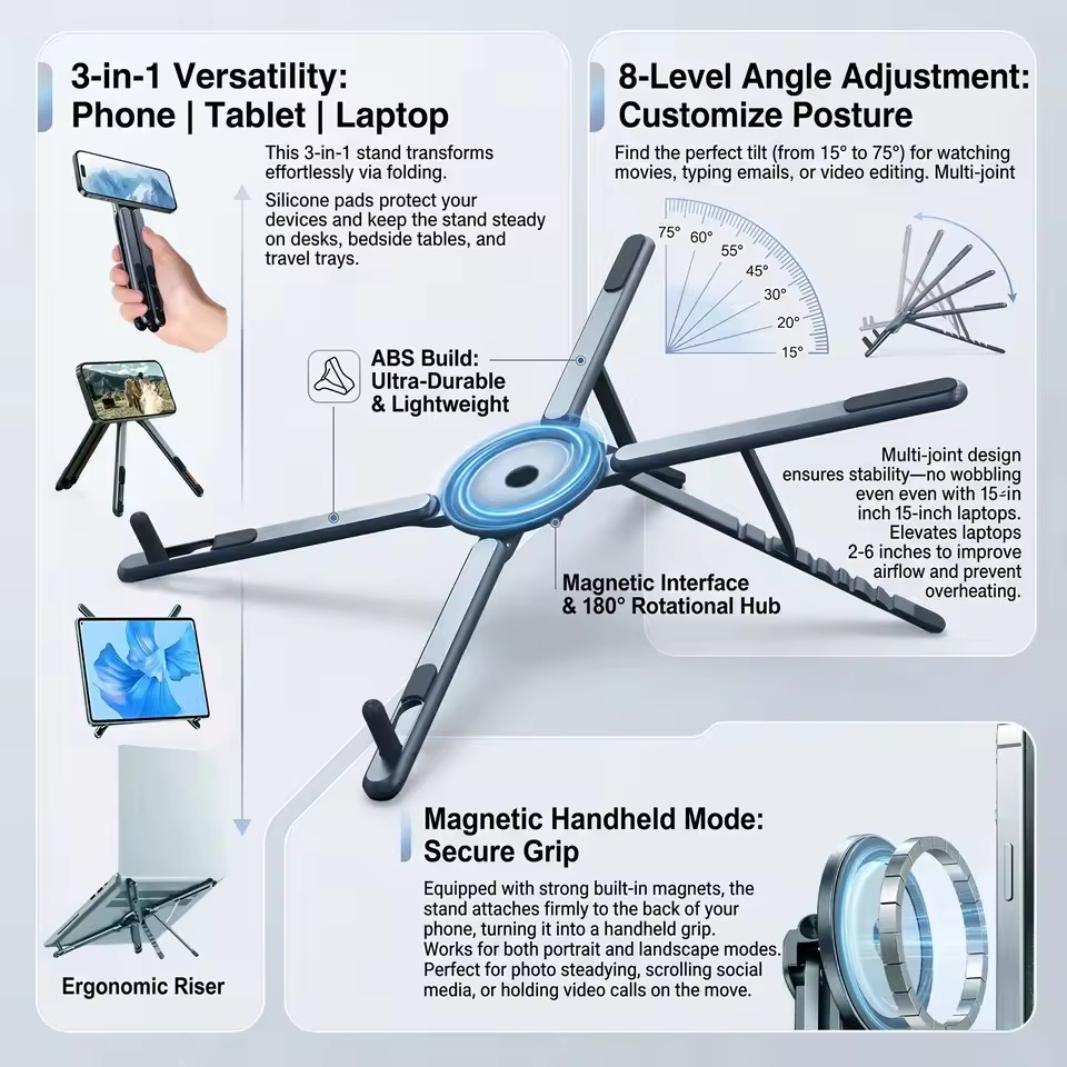 Portable Magnetic Phone Holder - Desk Setup For Laptop ulasan dan harga