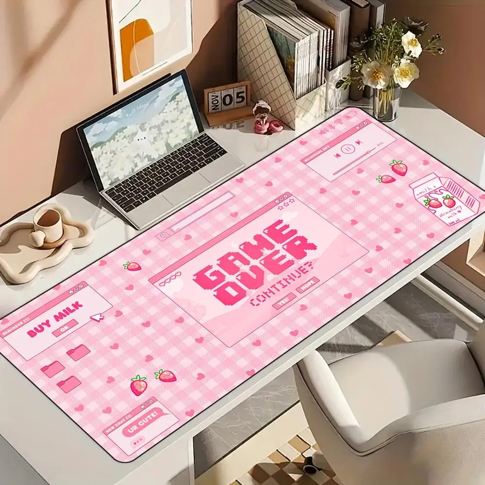 VIKAMA Pink Plaid GAME OVER Pi - Desk Setup Pink ulasan dan harga