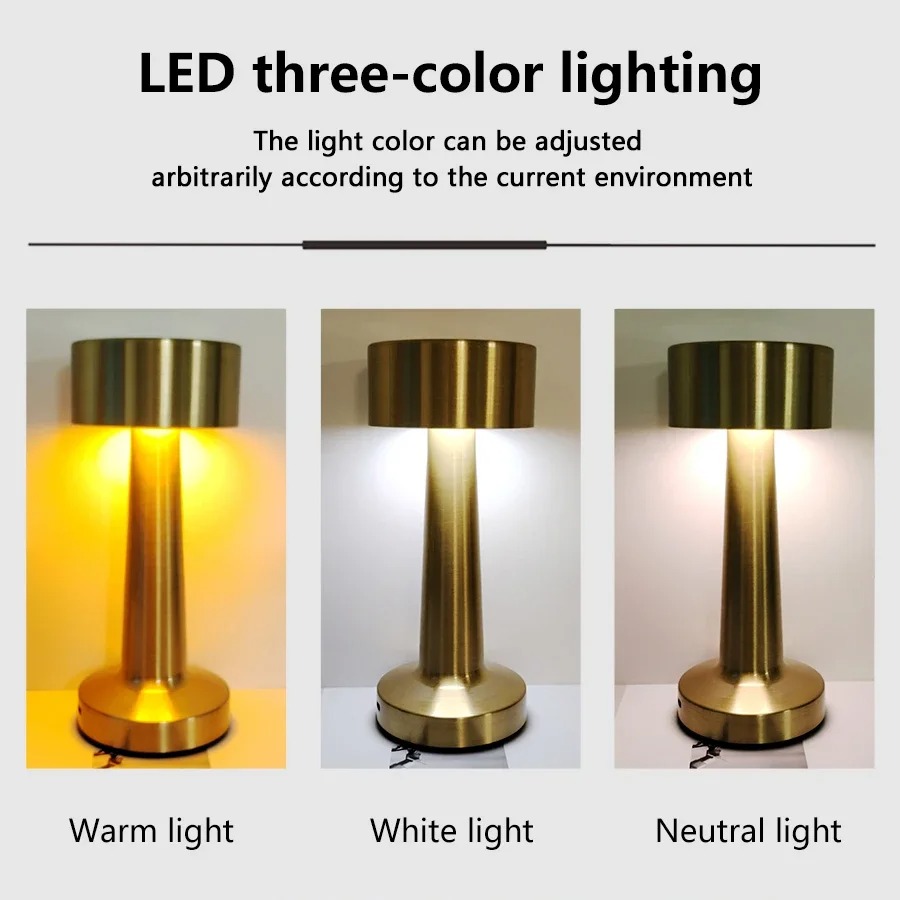 LED Touch Table Lamp Rechargea - Desk Setup Study ulasan dan harga