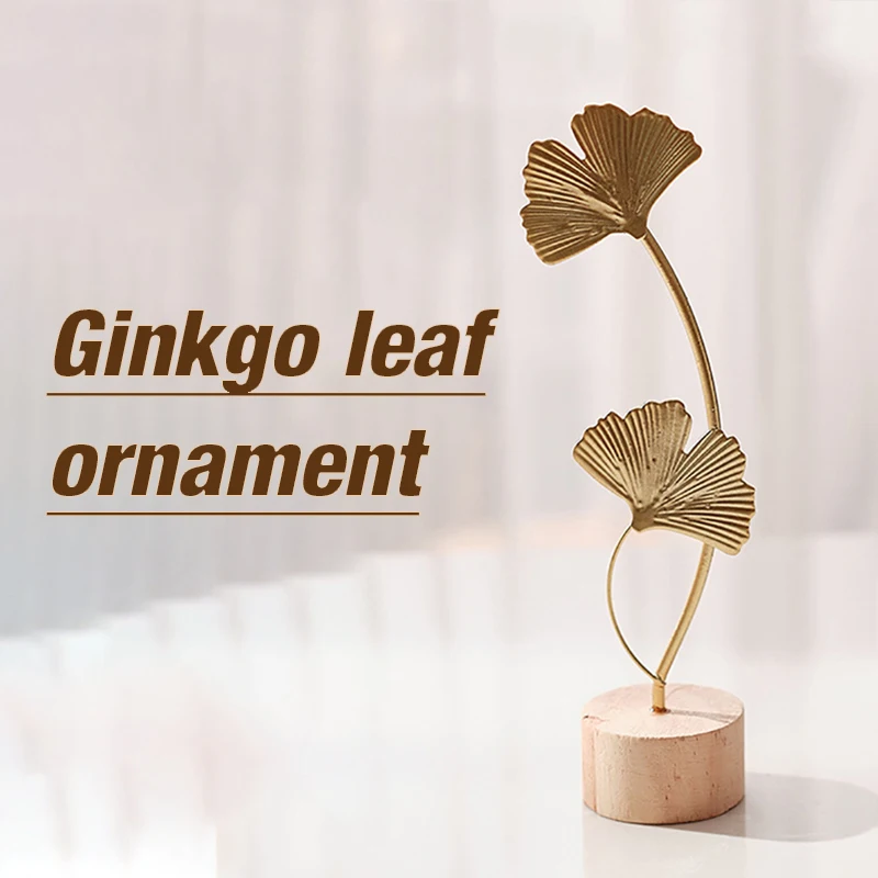 1pcs Golden Ginkgo Leaf Feathe - Desk Setup Photo ulasan dan harga