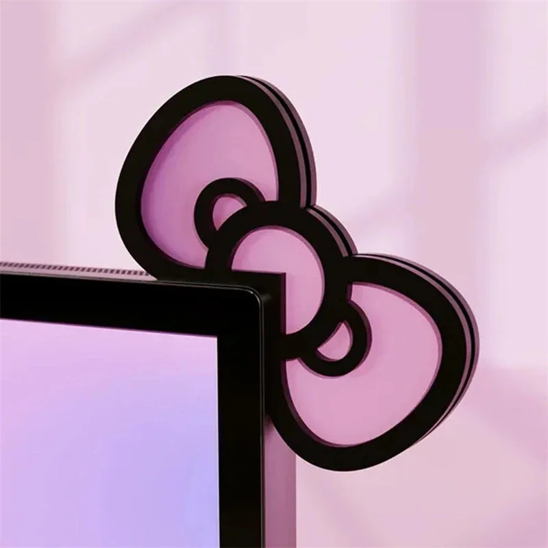 Kawaii Pink Acrylic Bow Monito - Desk Setup Pink ulasan dan harga