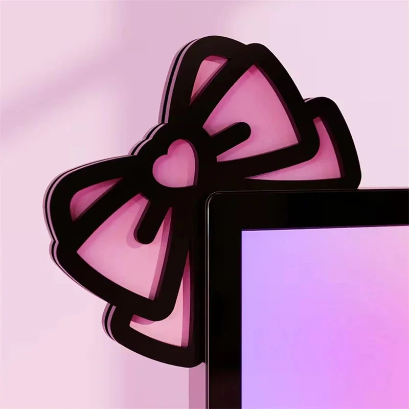 Kawaii Pink Acrylic Bow Monito - Desk Setup Pink ulasan dan harga