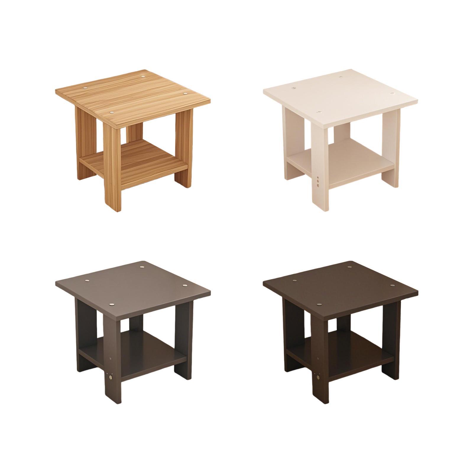 Wooden Double Layers Side Tabl - Desk Setup For Laptop ulasan dan harga