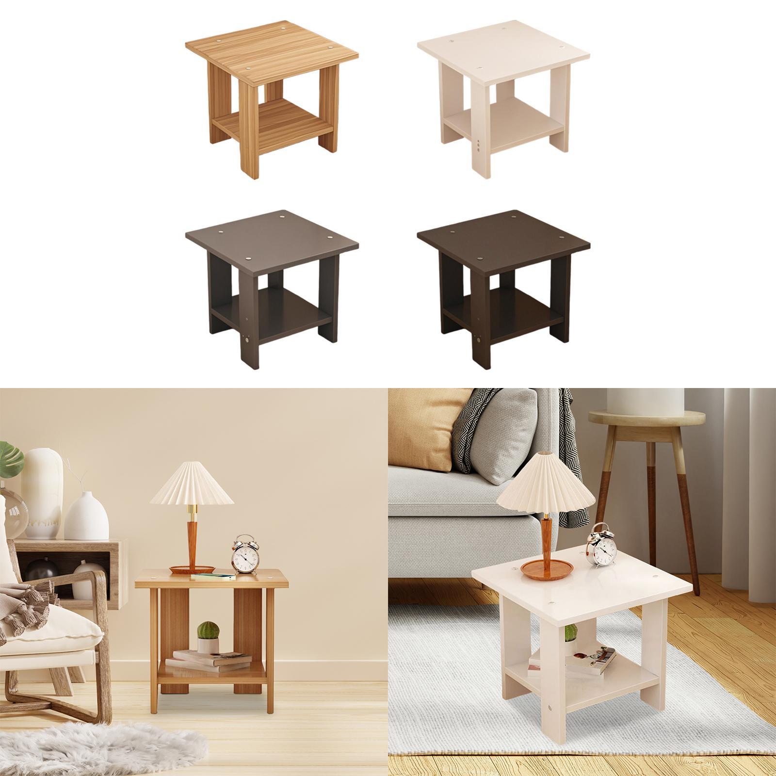 Wooden Double Layers Side Tabl - Desk Setup For Laptop ulasan dan harga