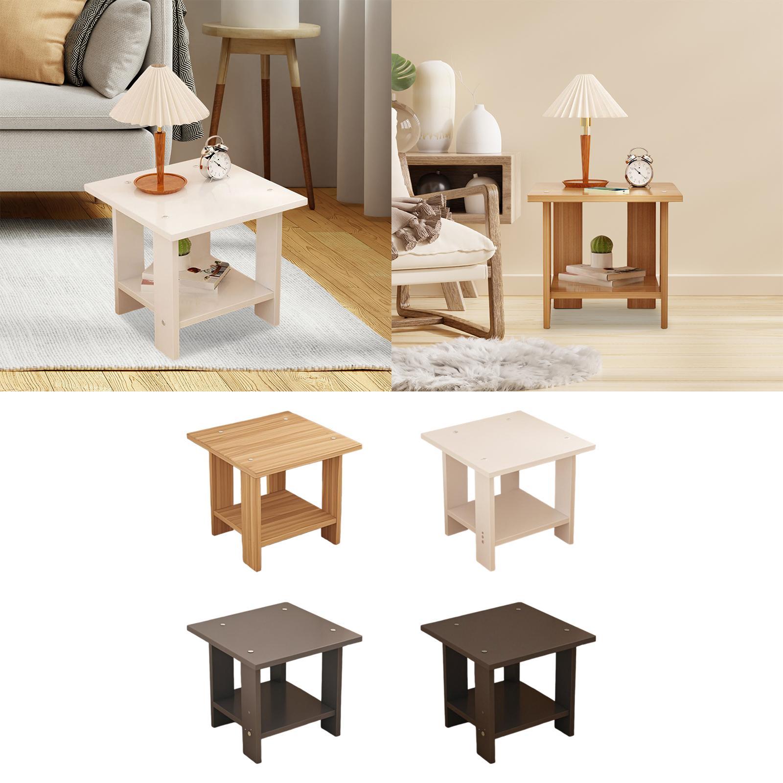 Wooden Double Layers Side Tabl - Desk Setup For Laptop ulasan dan harga