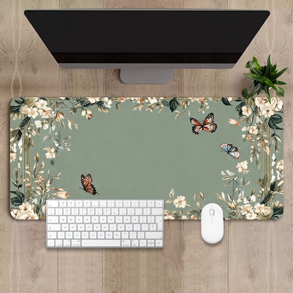 Plant table mat with butterfly - Desk Setup With Plants ulasan dan harga