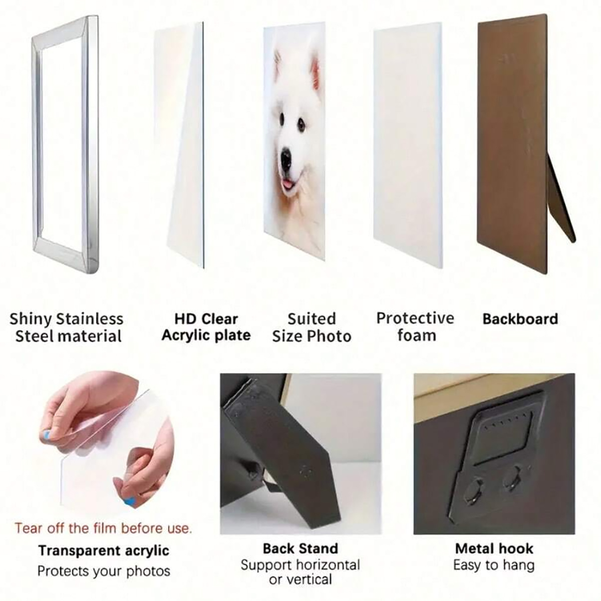 Stainless steel photo frame, v - Desk Setup Photo ulasan dan harga