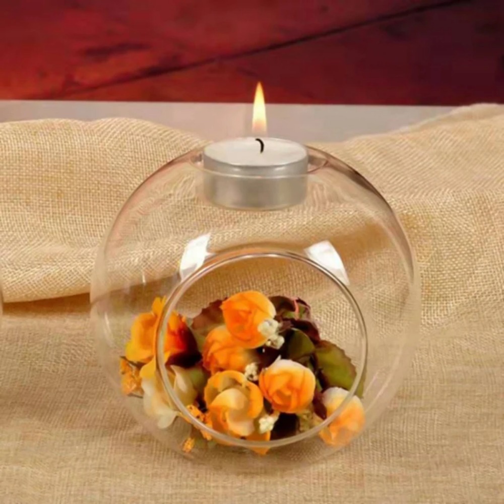 6/12pcs Glass Round Hollow Can - Desk Setup Lighting ulasan dan harga