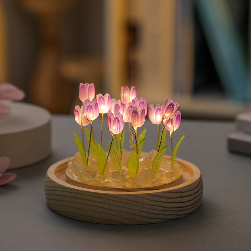 Handmade Tulip Night Lght Hand - Desk Setup Lighting ulasan dan harga