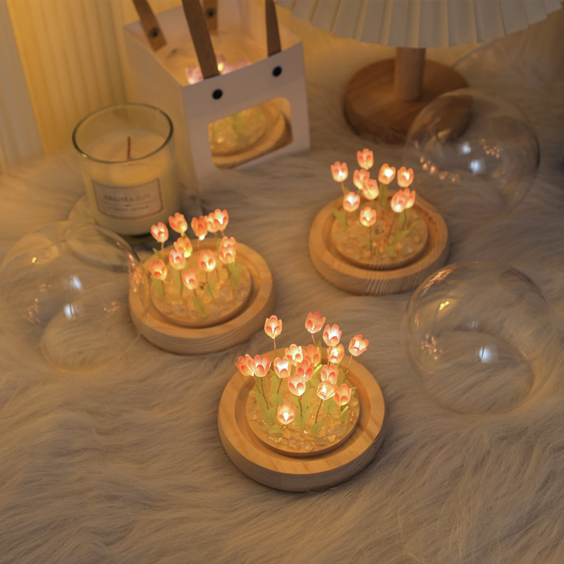 Handmade Tulip Night Lght Hand - Desk Setup Lighting ulasan dan harga