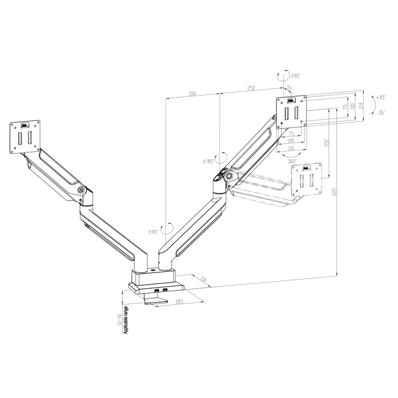 Dual Arm Monitor Mount Heavy D - Desk Setup Monitor Arm ulasan dan harga